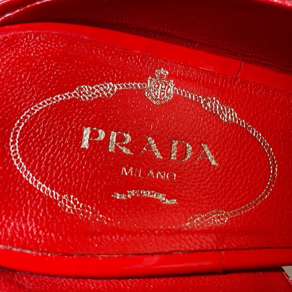 PRADA Patent leather slides red sz 36 made in italy - Picture 16 of 16